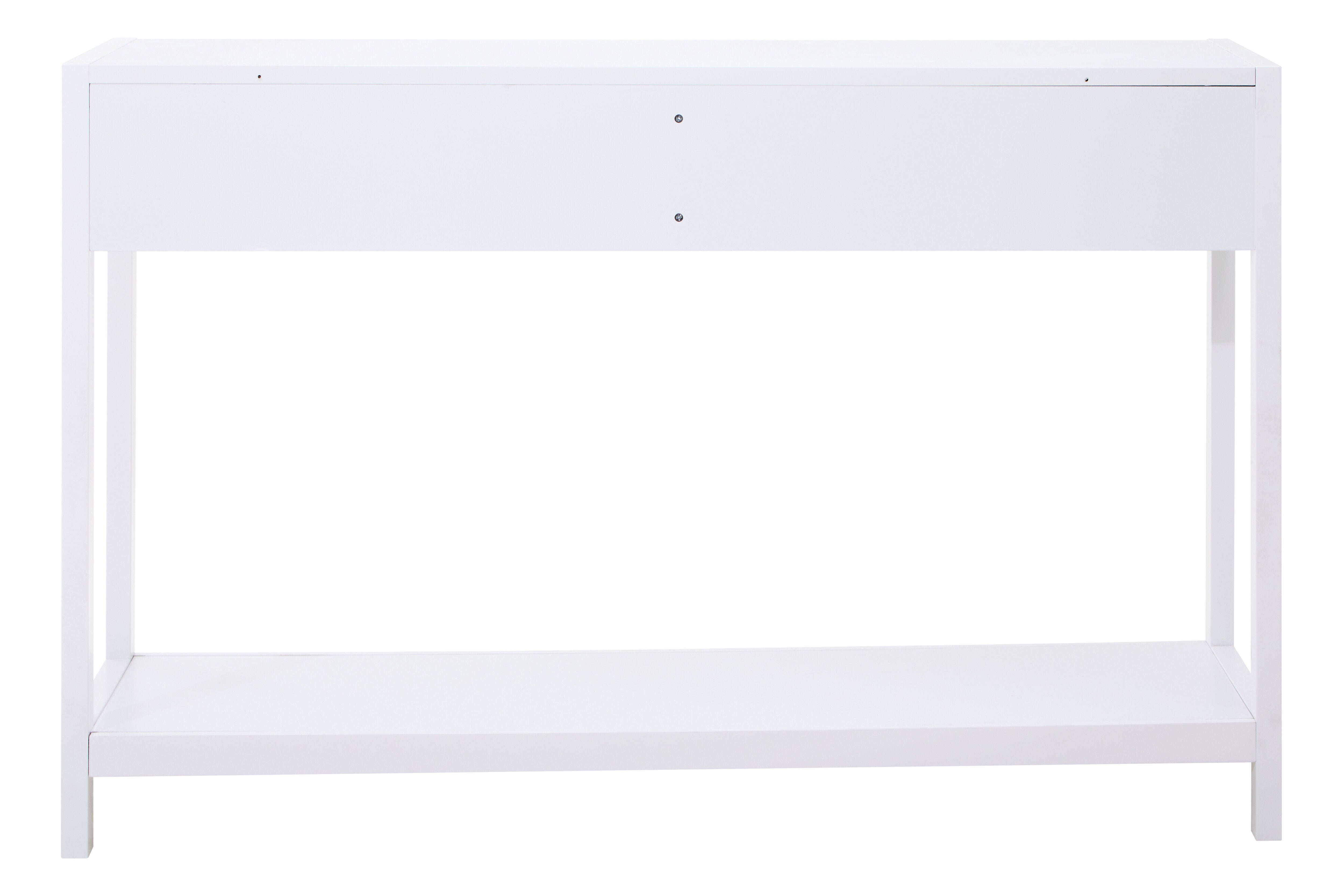 Burwood White Wood & Natural Rattan Console Table